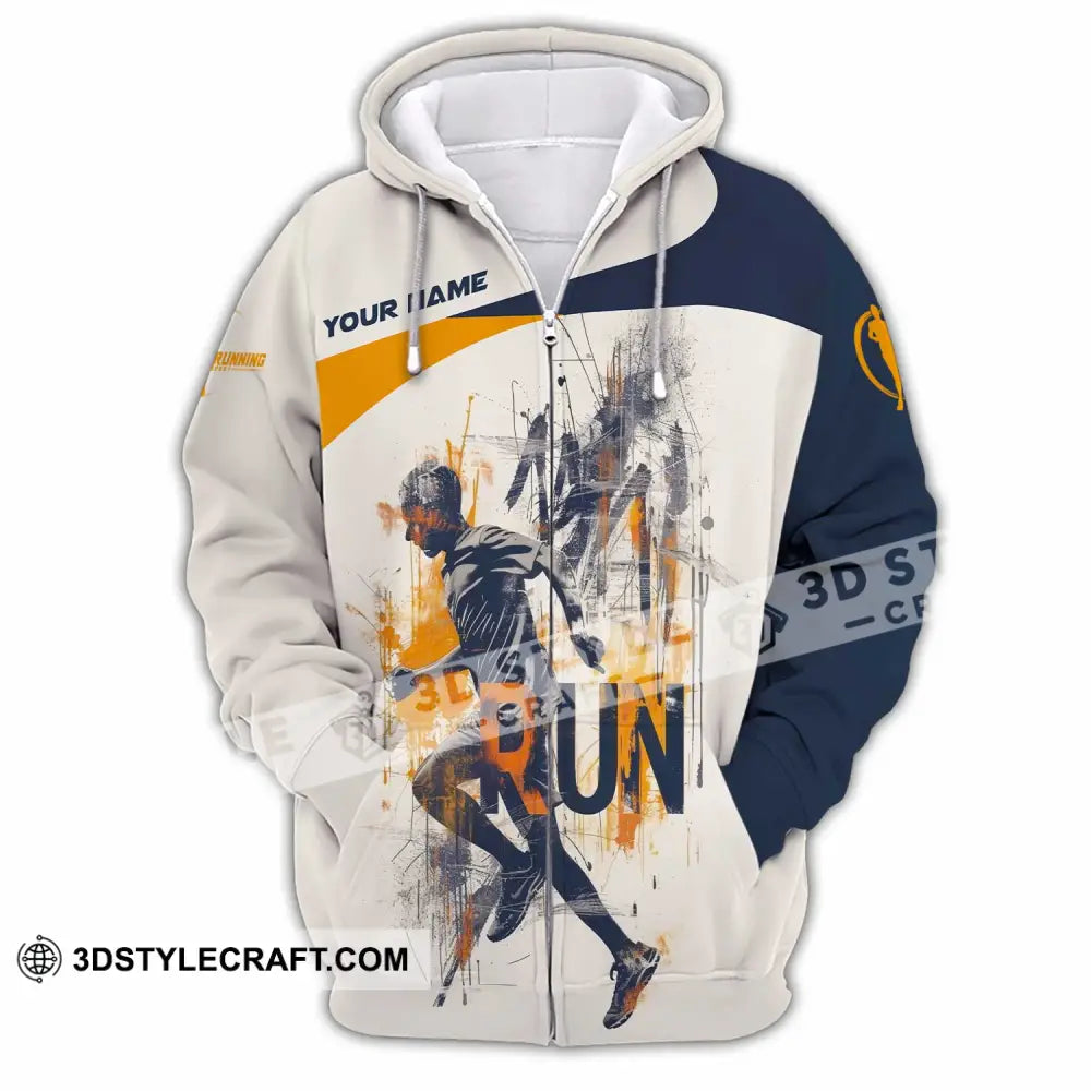 Unisex Shirt - Custom Running Never Give Up 3D Shirt Zipper Hoodie / S T-shirt