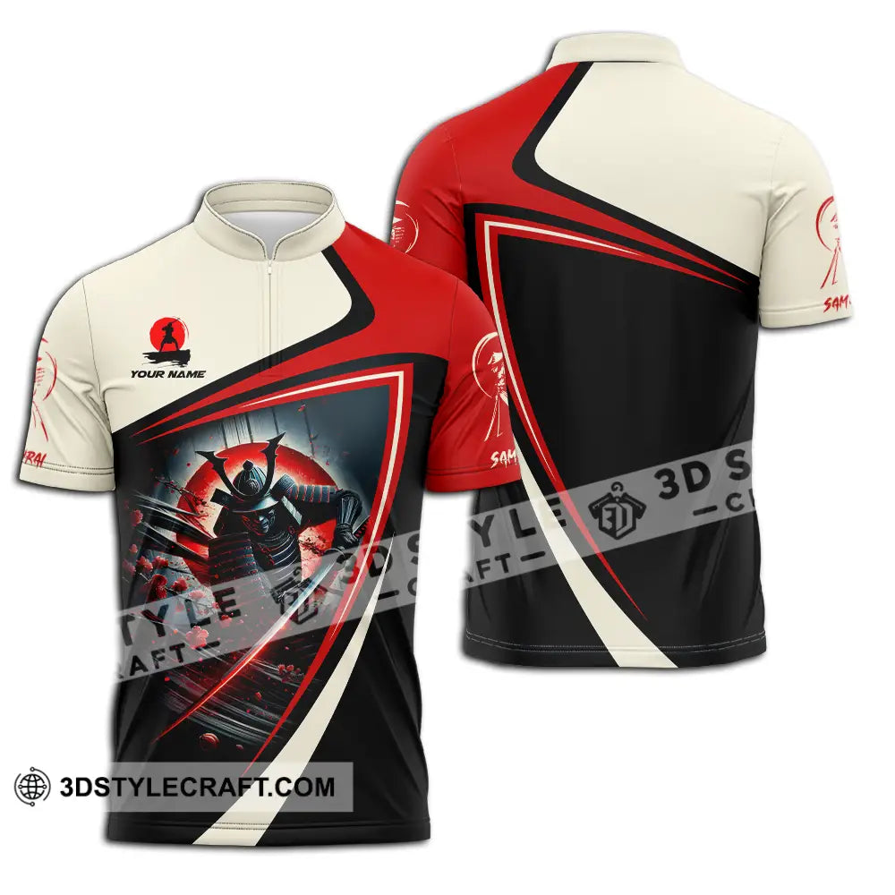 Unisex Shirt - Custom Samurai Shirt Zipper Polo Shirt / S T-shirt