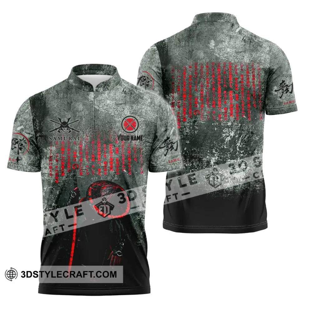 Unisex Shirt - Custom Samurai Shirt Zipper Polo Shirt / S T-shirt