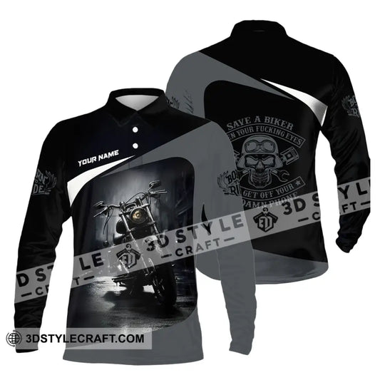 Unisex Shirt - Custom Save A Biker Open Your Fucking Eyes And Get Off Your Phone Shirt style option 3