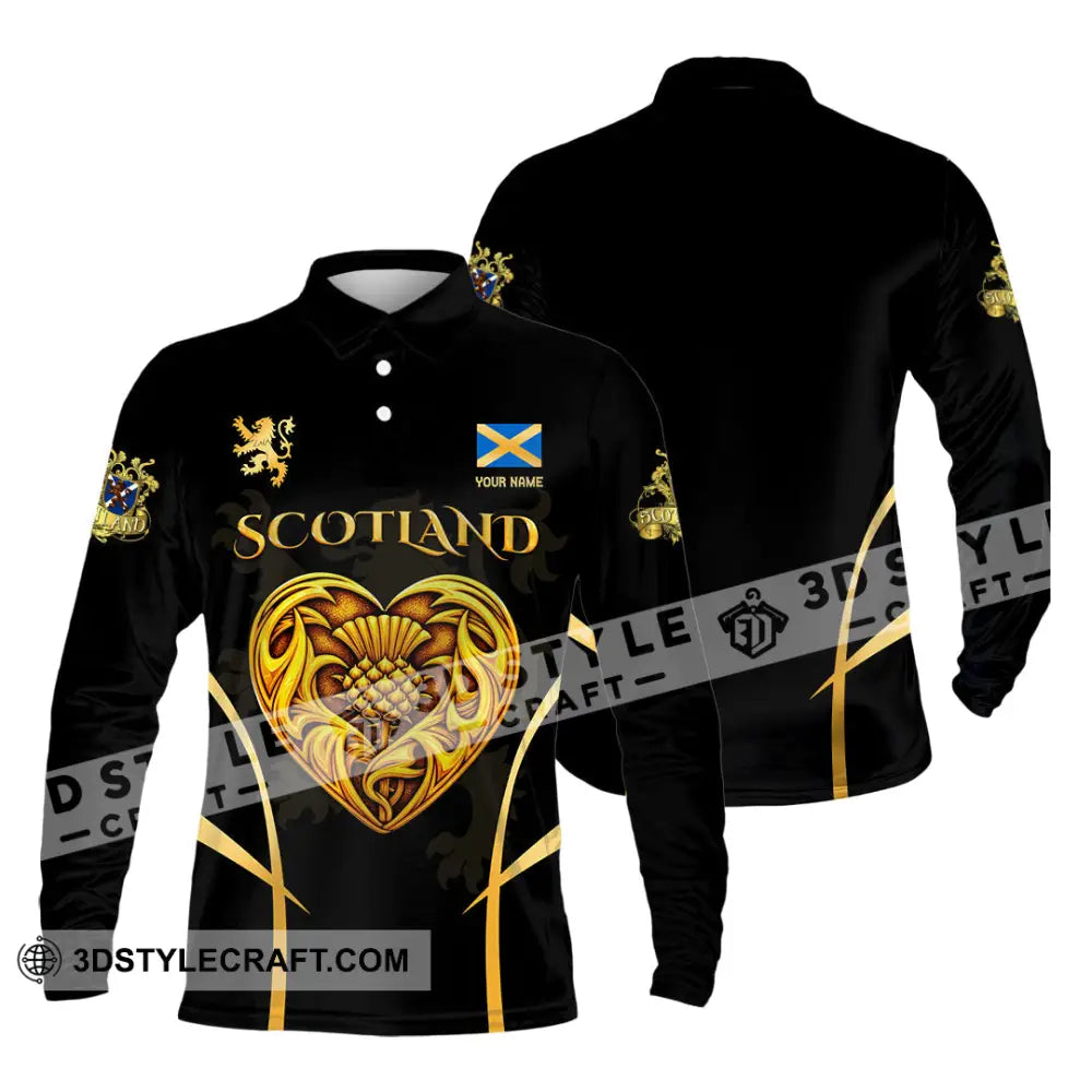Unisex Shirt - Custom Scotland 3D Shirt Long Sleeve Polo / S T-shirt