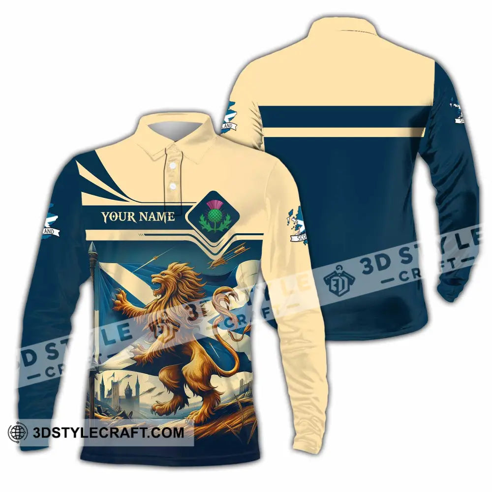 Unisex Shirt - Custom Scotland Shirt Long Sleeve Polo / S T-shirt