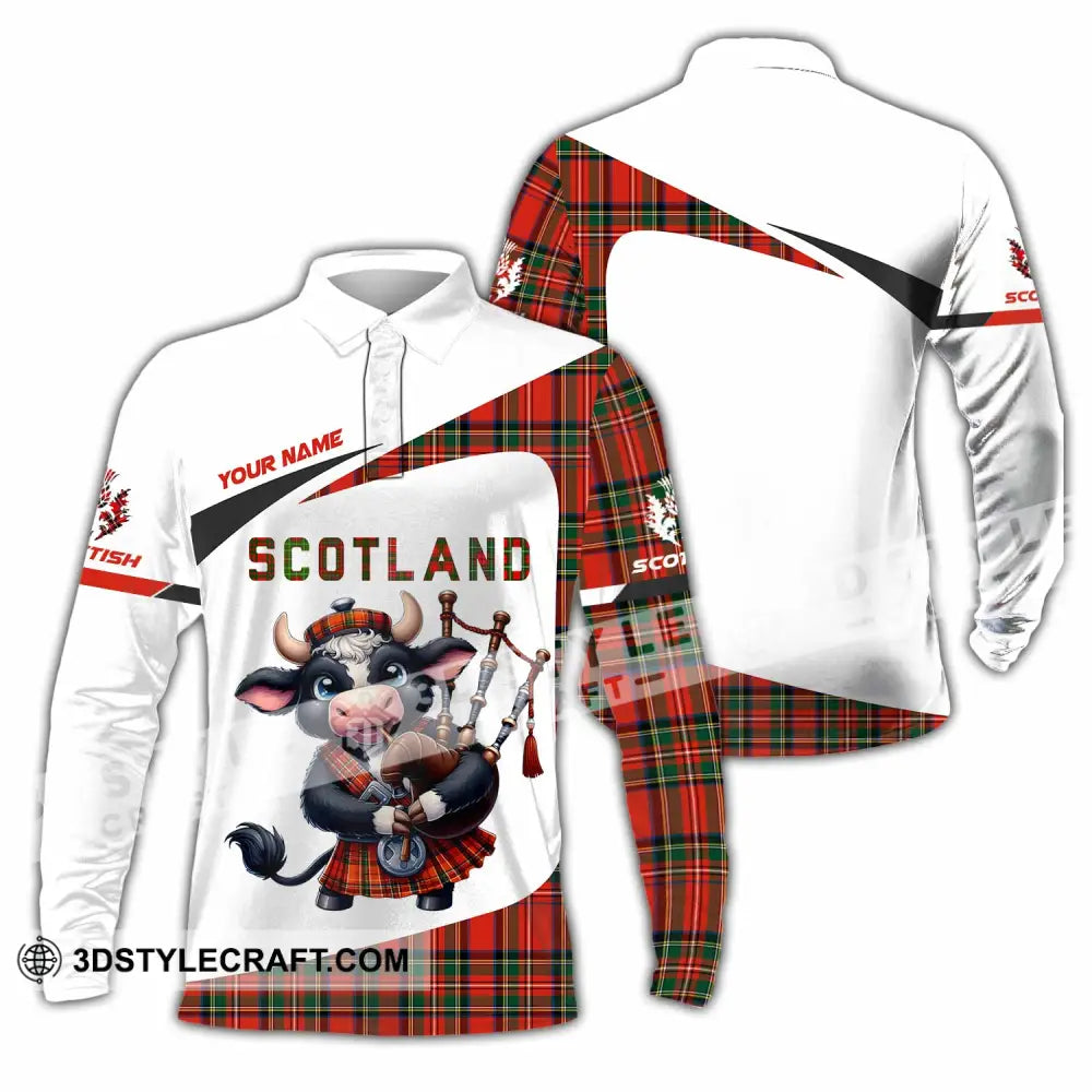 Unisex Shirt - Custom Scotland Shirt Long Sleeve Polo / S T-shirt