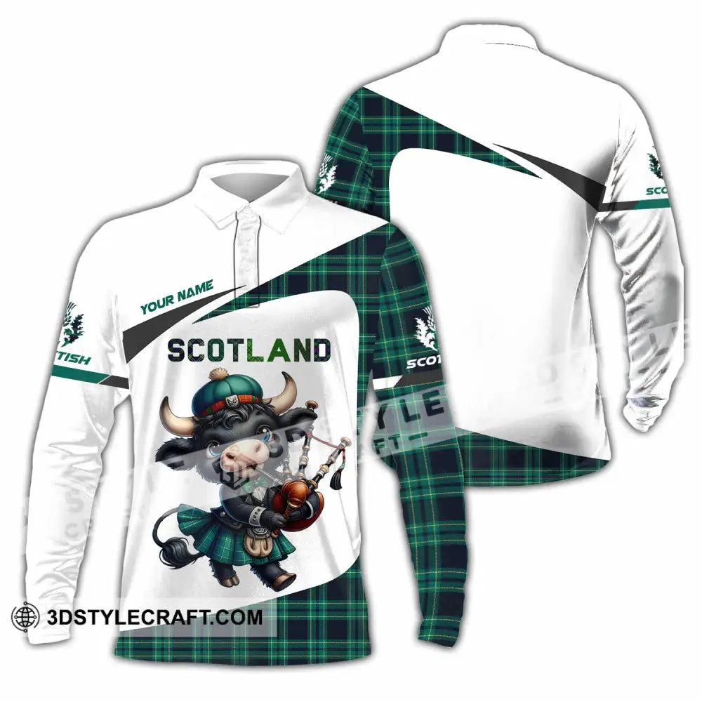 Unisex Shirt - Custom Scotland Shirt Long Sleeve Polo / S T-shirt