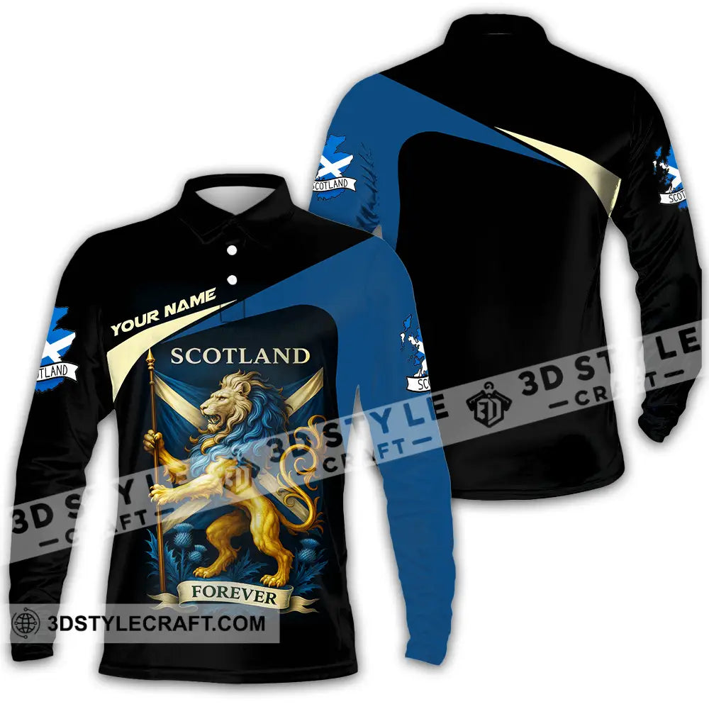 Unisex Shirt - Custom Scotland Shirt Long Sleeve Polo / S T-shirt