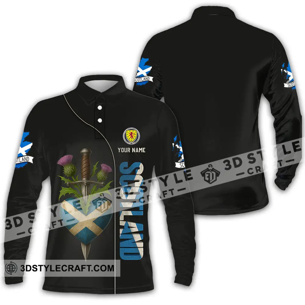 Unisex Shirt - Custom Scotland Shirt Long Sleeve Polo / S T-shirt