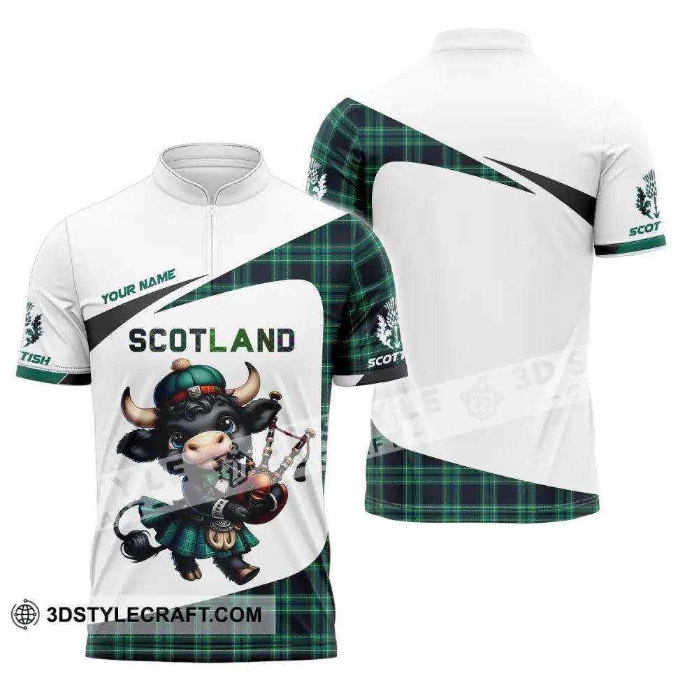 Unisex Shirt - Custom Scotland Shirt Zipper Polo Shirt / S T-shirt