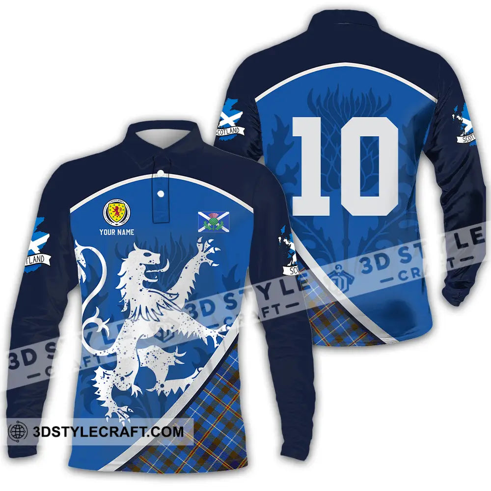 Unisex Shirt - Custom Scottish 3D Shirt Long Sleeve Polo / S T-shirt