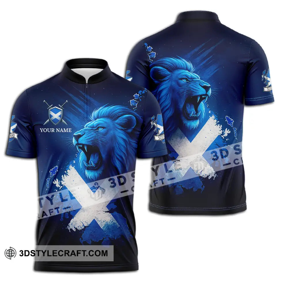 Unisex Shirt - Custom Scottish 3D Shirt Zipper Polo Shirt / S T-shirt
