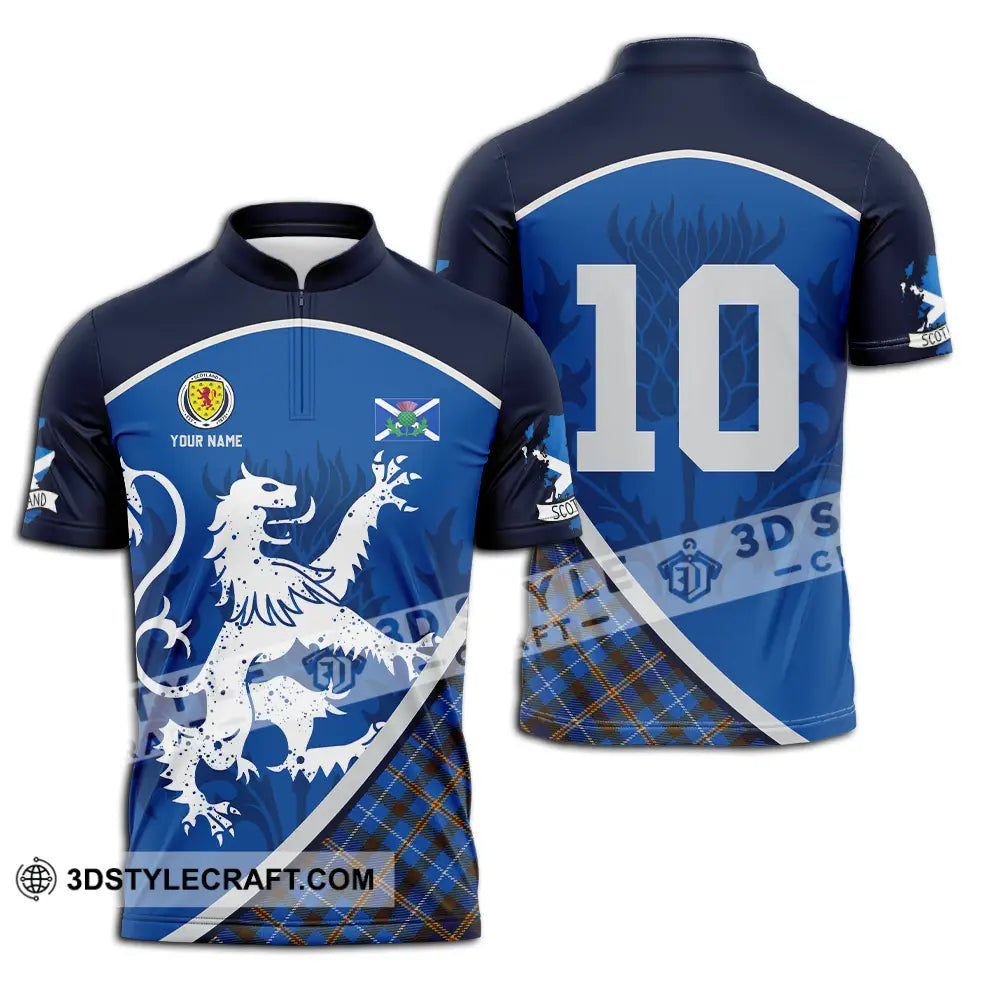 Unisex Shirt - Custom Scottish 3D Shirt Zipper Polo Shirt / S T-shirt