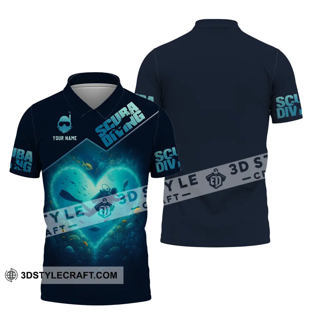 Unisex Shirt - Custom Scuba Diving 3D Shirt Polo Shirt / S T-shirt