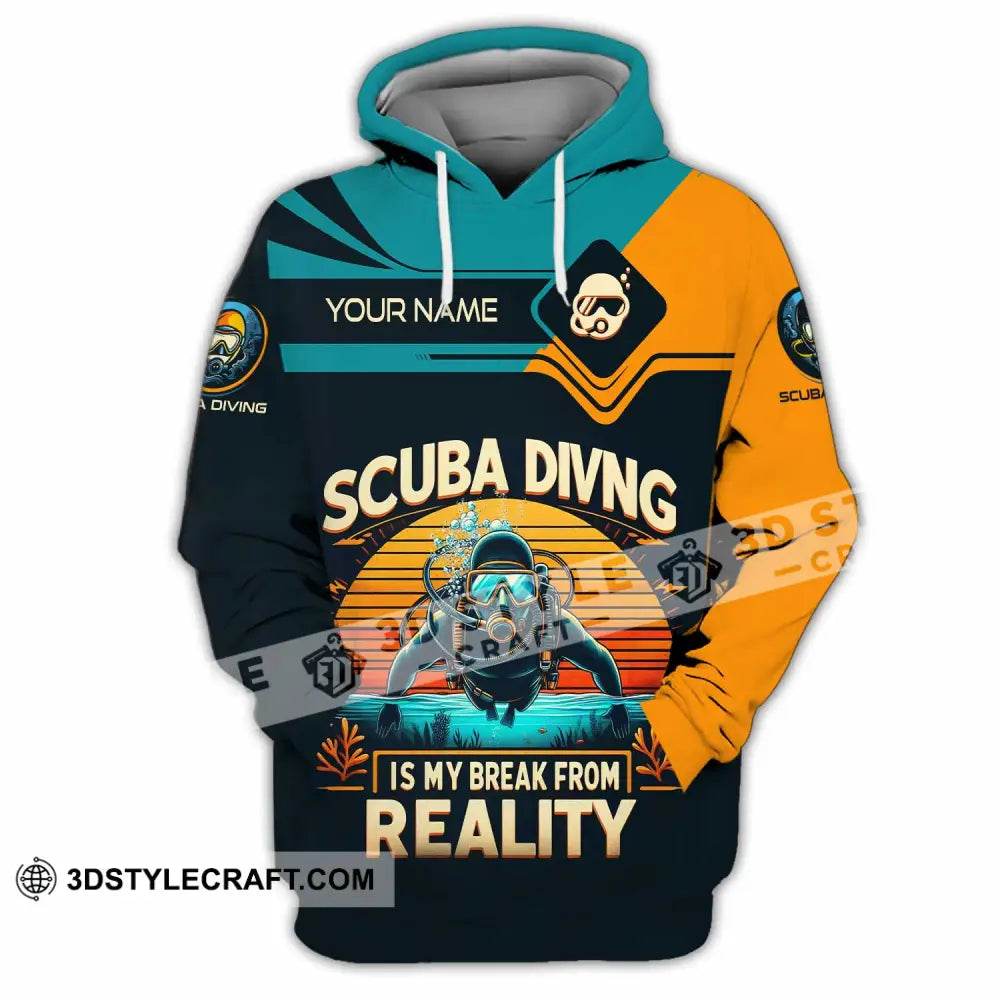Unisex Shirt Custom Scuba Diving Is My Break From Reality Shirt Hoodie / S T shirt