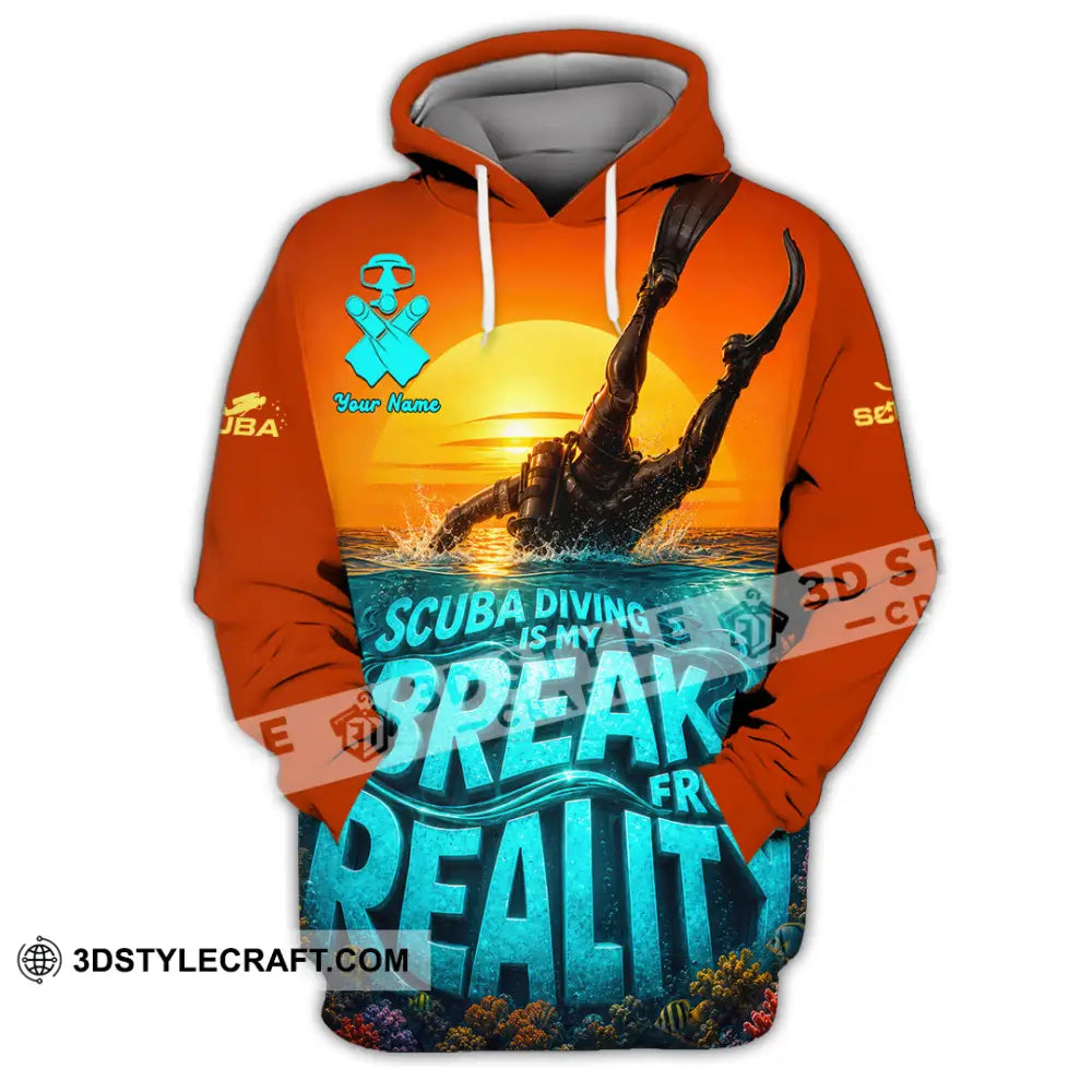 Unisex Shirt - Custom Scuba Diving Is My Break From Reality Shirt - Hoodie / S - T-shirt