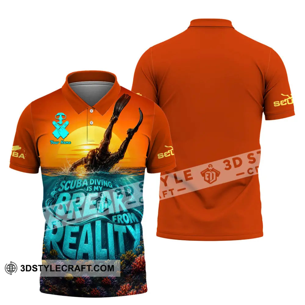 Unisex Shirt - Custom Scuba Diving Is My Break From Reality Shirt - Polo Shirt / S - T-shirt
