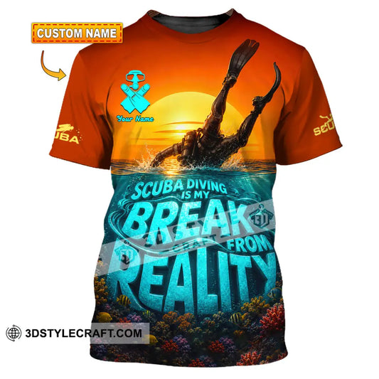 Unisex Shirt - Custom Scuba Diving Is My Break From Reality Shirt - T-shirt
