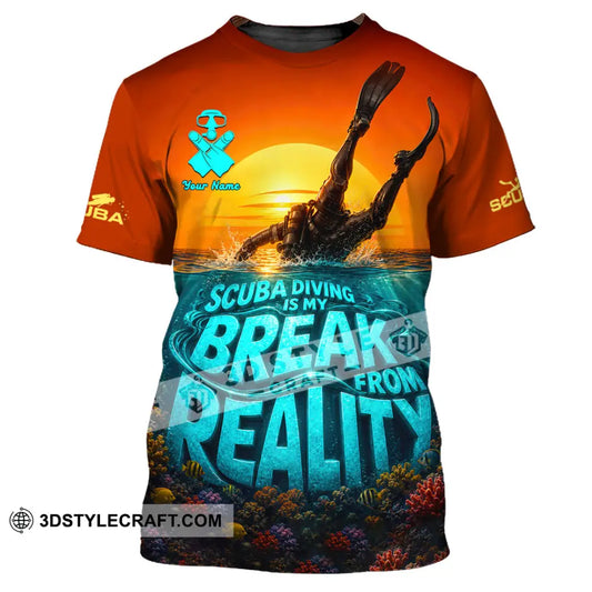 Unisex Shirt - Custom Scuba Diving Is My Break From Reality Shirt - T-Shirt / S - T-shirt