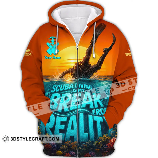 Unisex Shirt - Custom Scuba Diving Is My Break From Reality Shirt style option 3