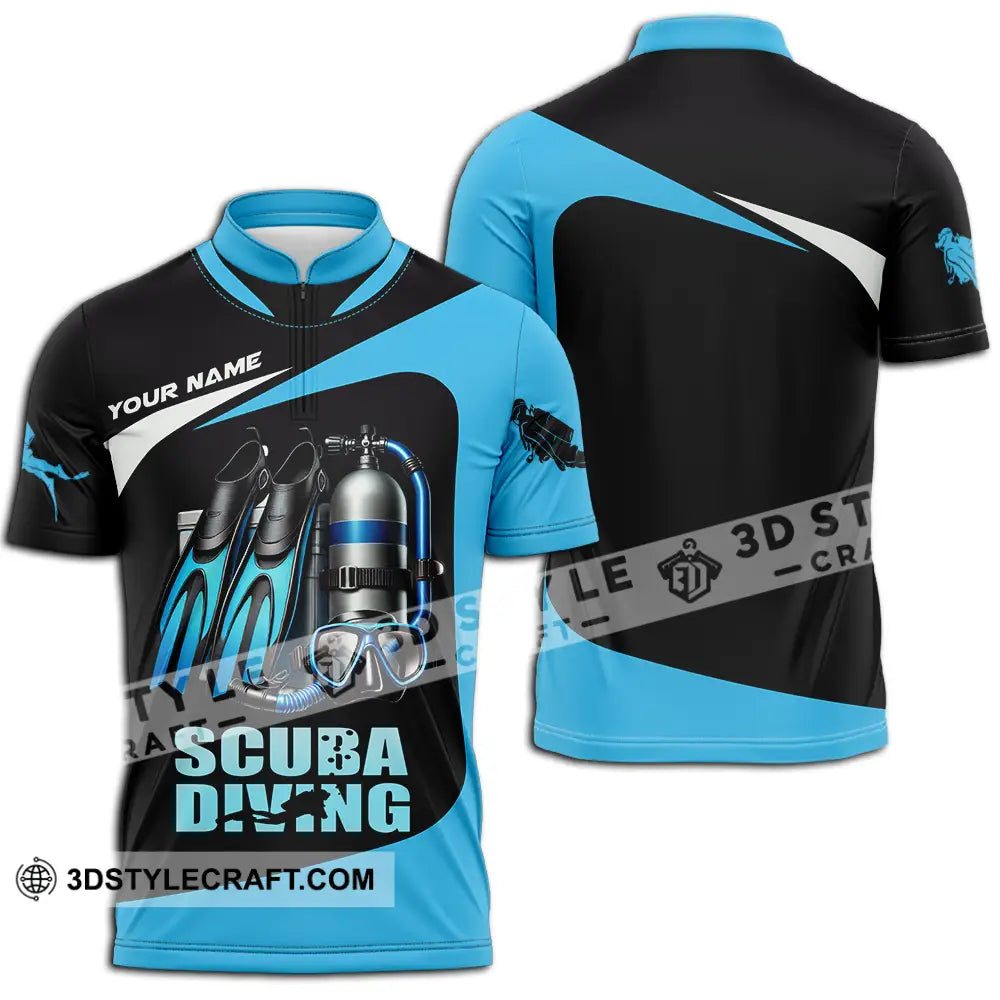 Unisex Shirt - Custom Scuba Diving Lover Shirt Zipper Polo Shirt / S T-shirt
