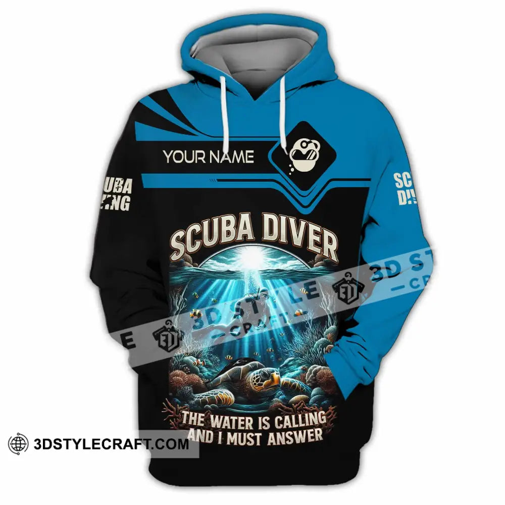 Unisex Shirt - Custom Scuba Diving The Water Is Calling And I Must Answer Shirt Hoodie / S T-shirt
