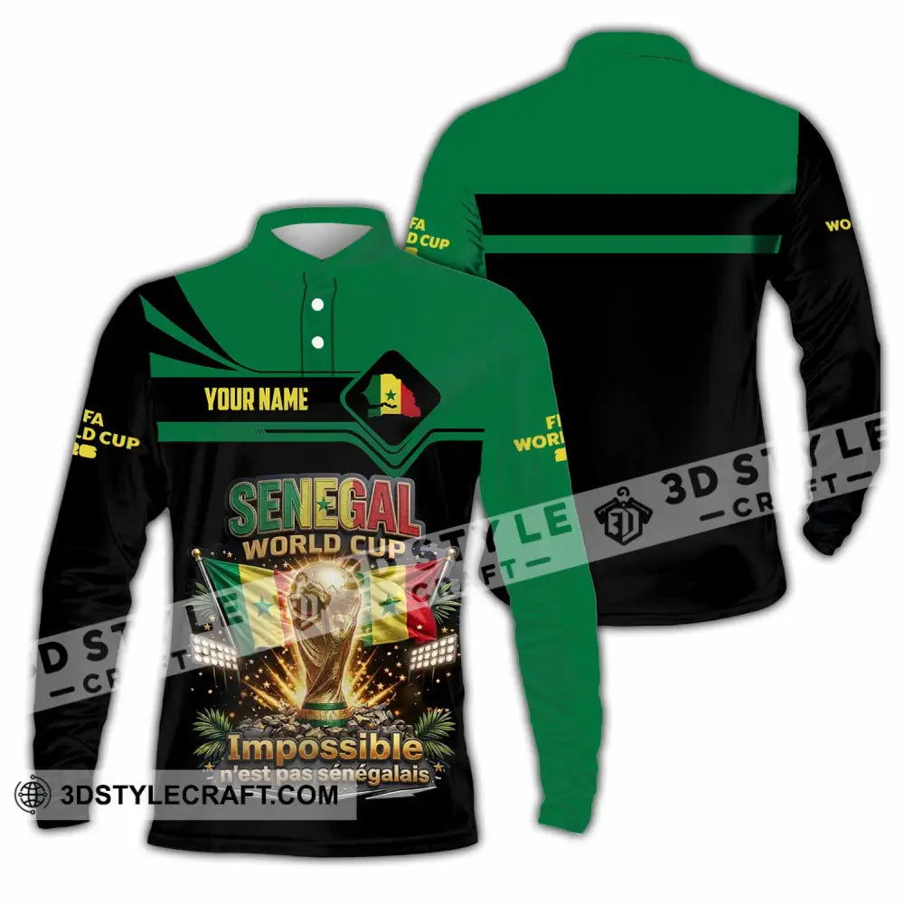 Unisex Shirt - Custom Senegal World Cup 2026 Shirt - Long Sleeve Polo / S - T-shirt