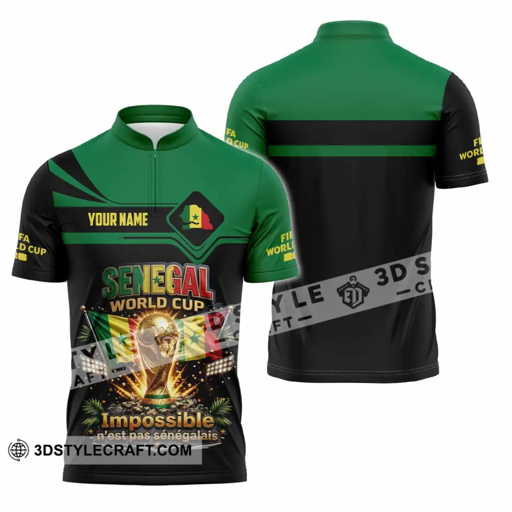 Unisex Shirt - Custom Senegal World Cup 2026 Shirt - Zipper Polo Shirt / S - T-shirt