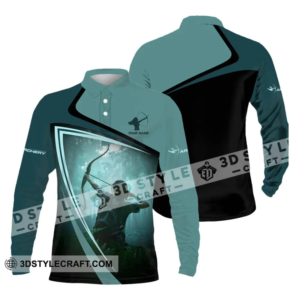 Unisex Shirt - Custom Shooting Archery Player Shirt Long Sleeve Polo / S T-shirt