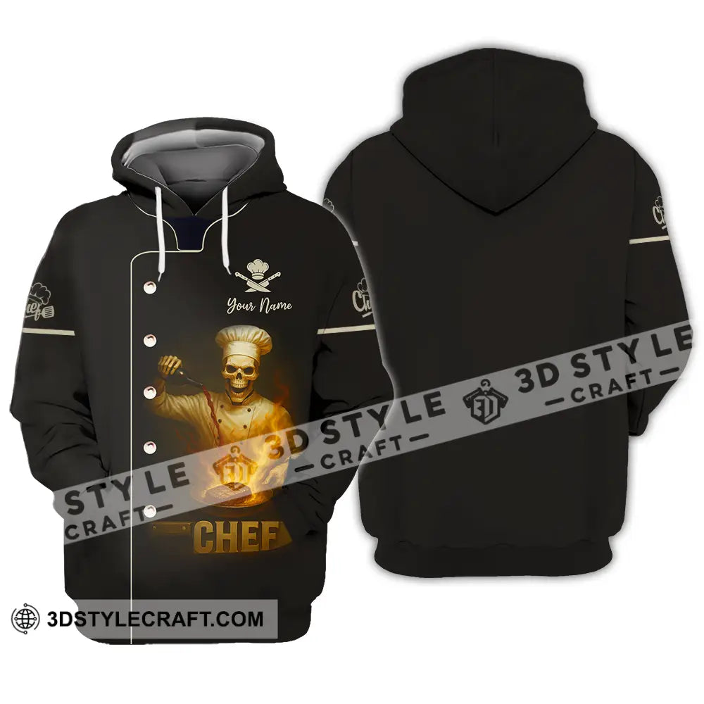 Unisex Shirt - Custom Skeleton Chef Shirt Hoodie / S T-shirt