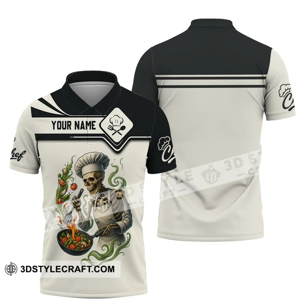 Unisex Shirt - Custom Skeleton Master Chef Chef Shirt Polo Shirt / S T-shirt