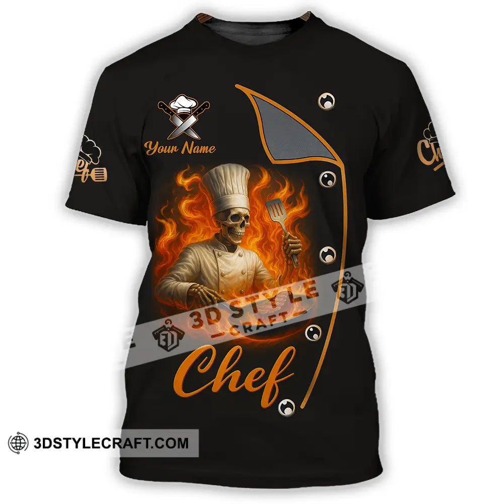 Unisex Shirt - Custom Skeleton Master Chef Chef Shirt T-Shirt / S T-shirt