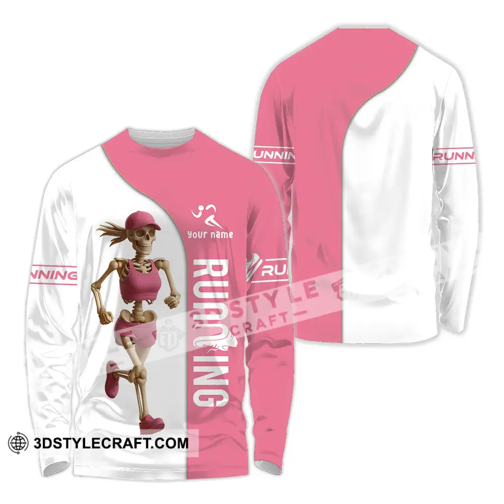 Unisex Shirt Custom Skeleton Running Shirt Long Sleeve Shirt / S T shirt