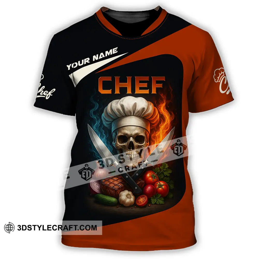 Unisex Shirt - Custom Skull Master Chef Chef Shirt T-Shirt / S T-shirt