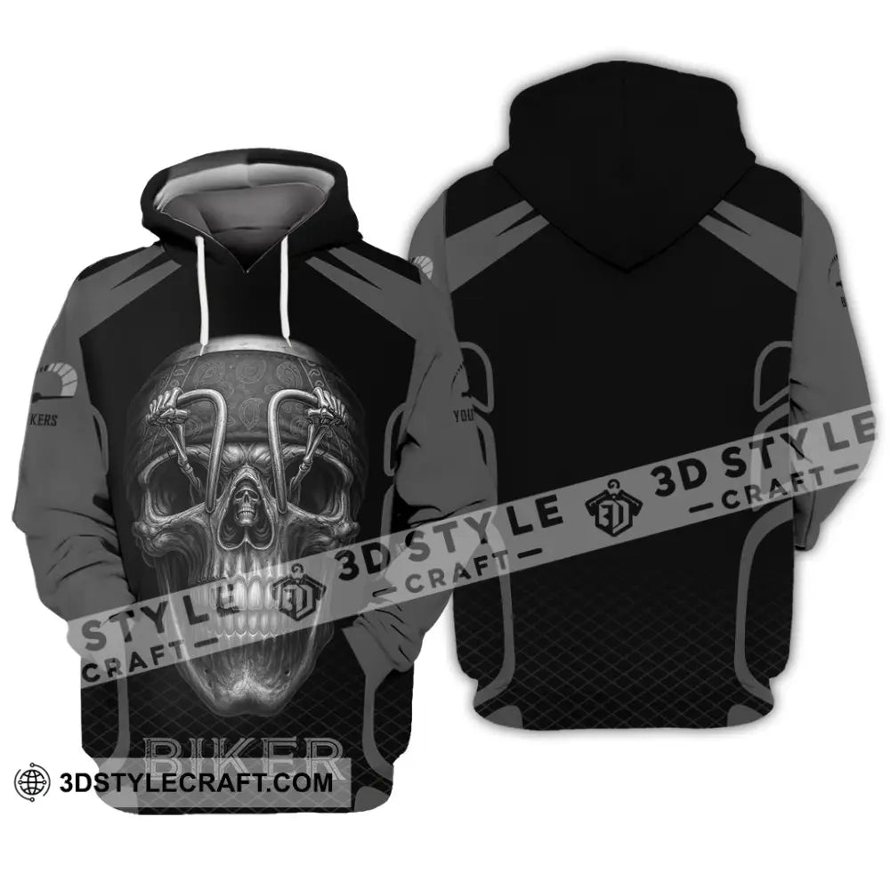 Unisex Shirt - Custom Skull Rider Riding Lover Shirt Hoodie / S T-shirt