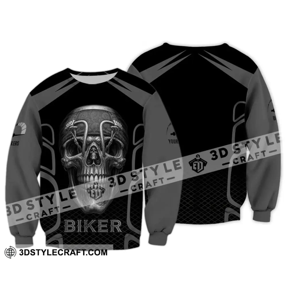 Unisex Shirt - Custom Skull Rider Riding Lover Shirt Long Sleeve / S T-shirt