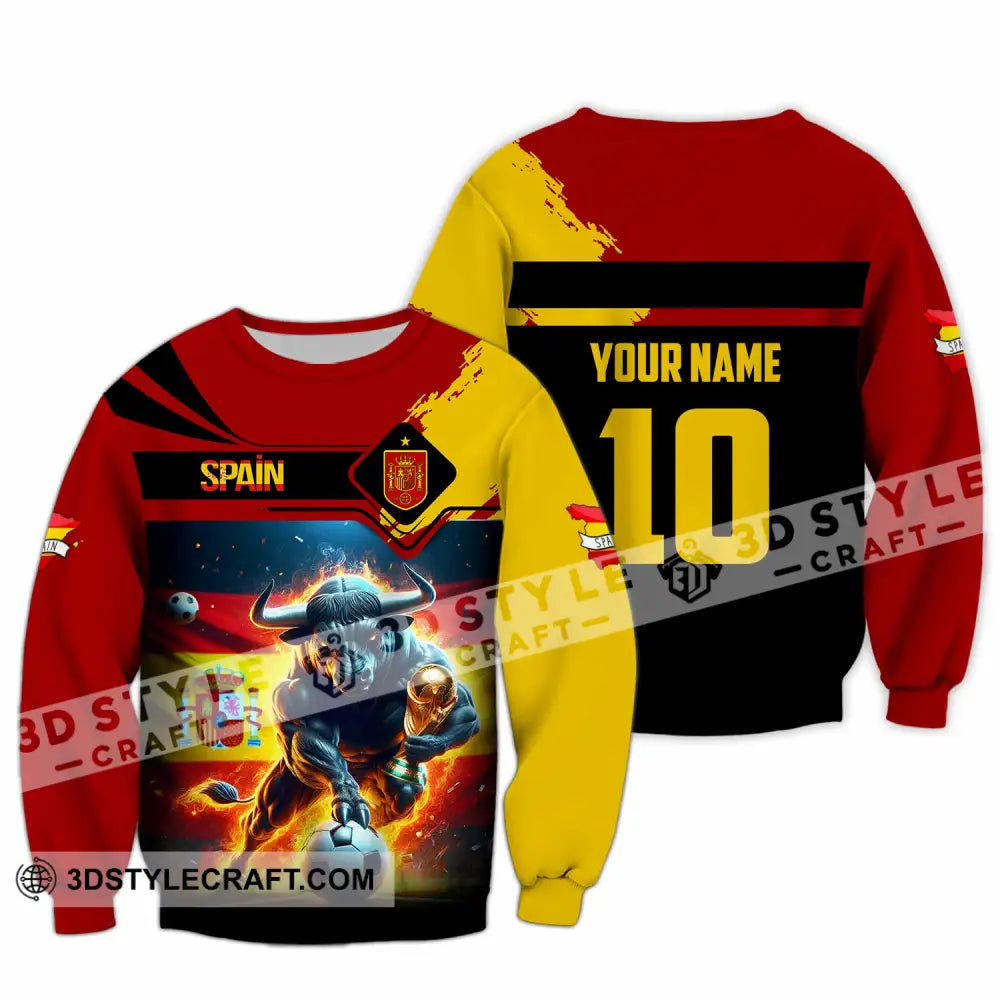 Unisex Shirt - Custom Spain 3D Shirt Long Sleeve / S T-shirt