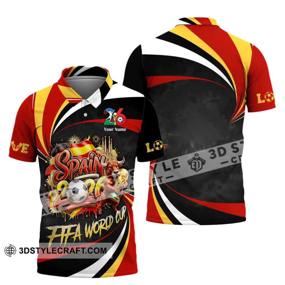 Unisex Shirt - Custom Spain Fifa World Cup 2026 3D Shirt Polo Shirt / S T-shirt