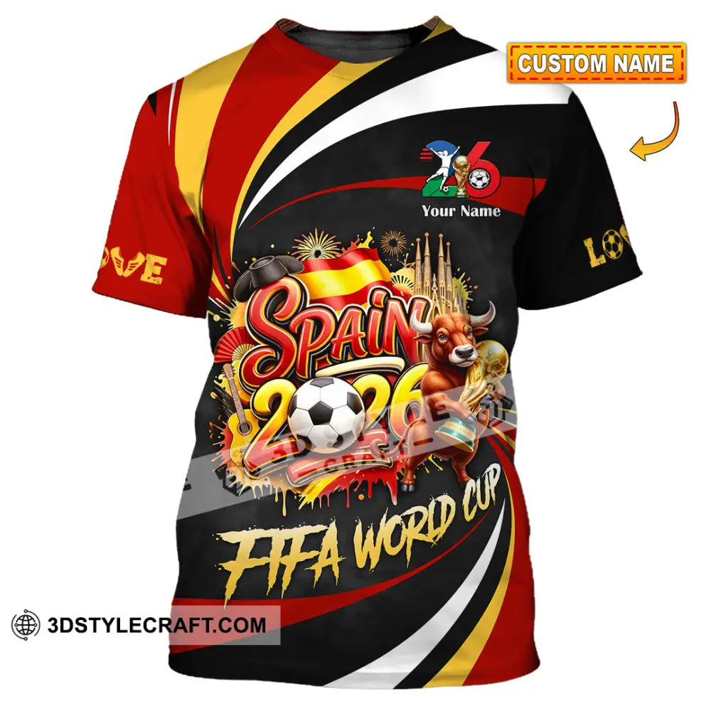 Unisex Shirt - Custom Spain Fifa World Cup 2026 3D Shirt T-shirt