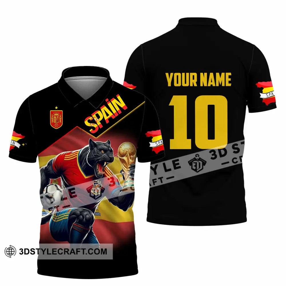 Unisex Shirt - Custom Spain World Cup 3D Shirt Polo Shirt / S T-shirt