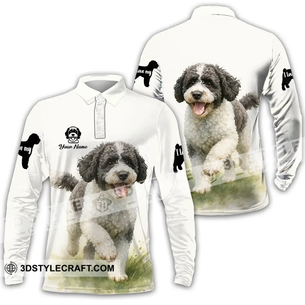 Unisex Shirt - Custom Spanish Water Dog Shirt Long Sleeve Polo / S T-shirt