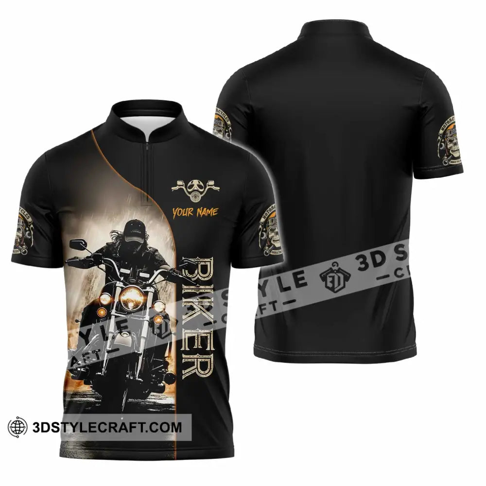 Unisex Shirt - Custom Swag Biker Biker Lover Sporty Shirt Zipper Polo Shirt / S T-shirt
