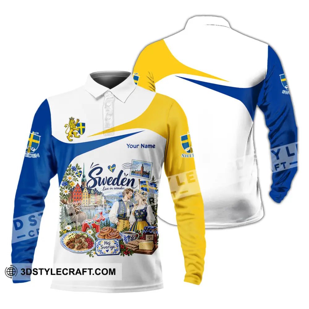 Unisex Shirt - Custom Sweden Shirt - Long Sleeve Polo / S - T-shirt