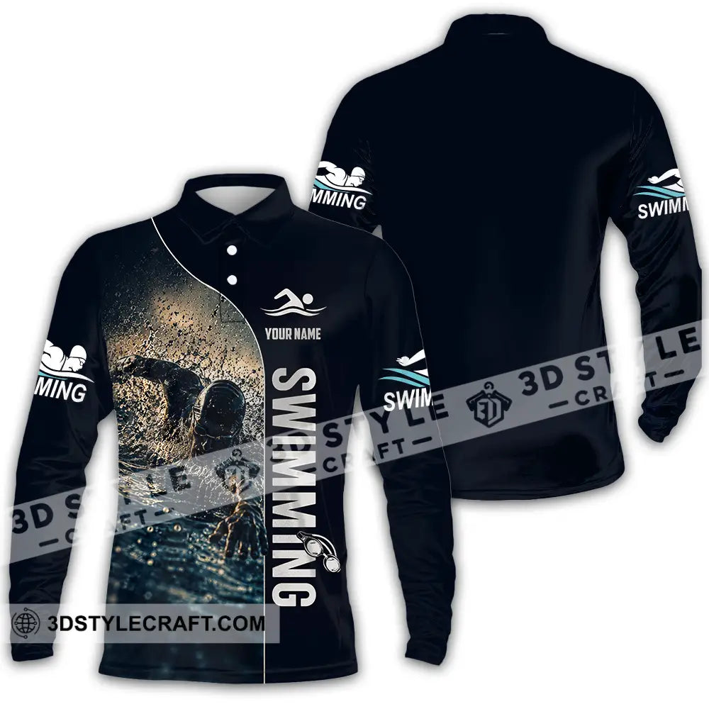 Unisex Shirt - Custom Swimming Shirt - Long Sleeve Polo / S - T-shirt