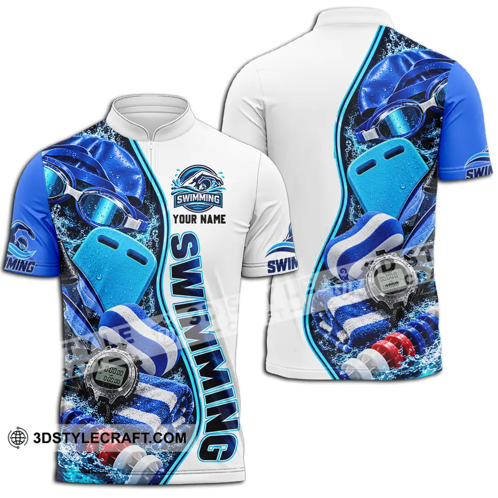 Unisex Shirt - Custom Swimming Shirt - Zipper Polo Shirt / S - T-shirt