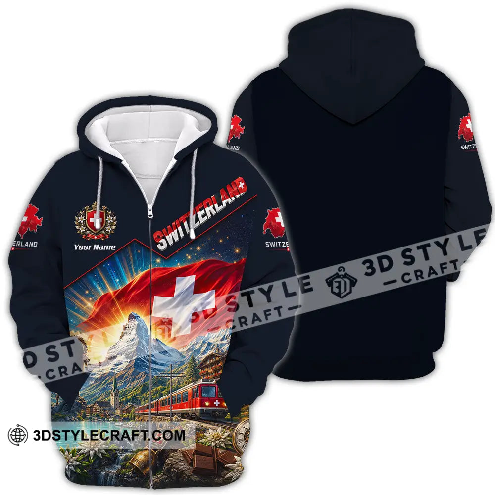 Unisex Shirt - Custom Switzerland Shirt - Zipper Hoodie / S - T-shirt