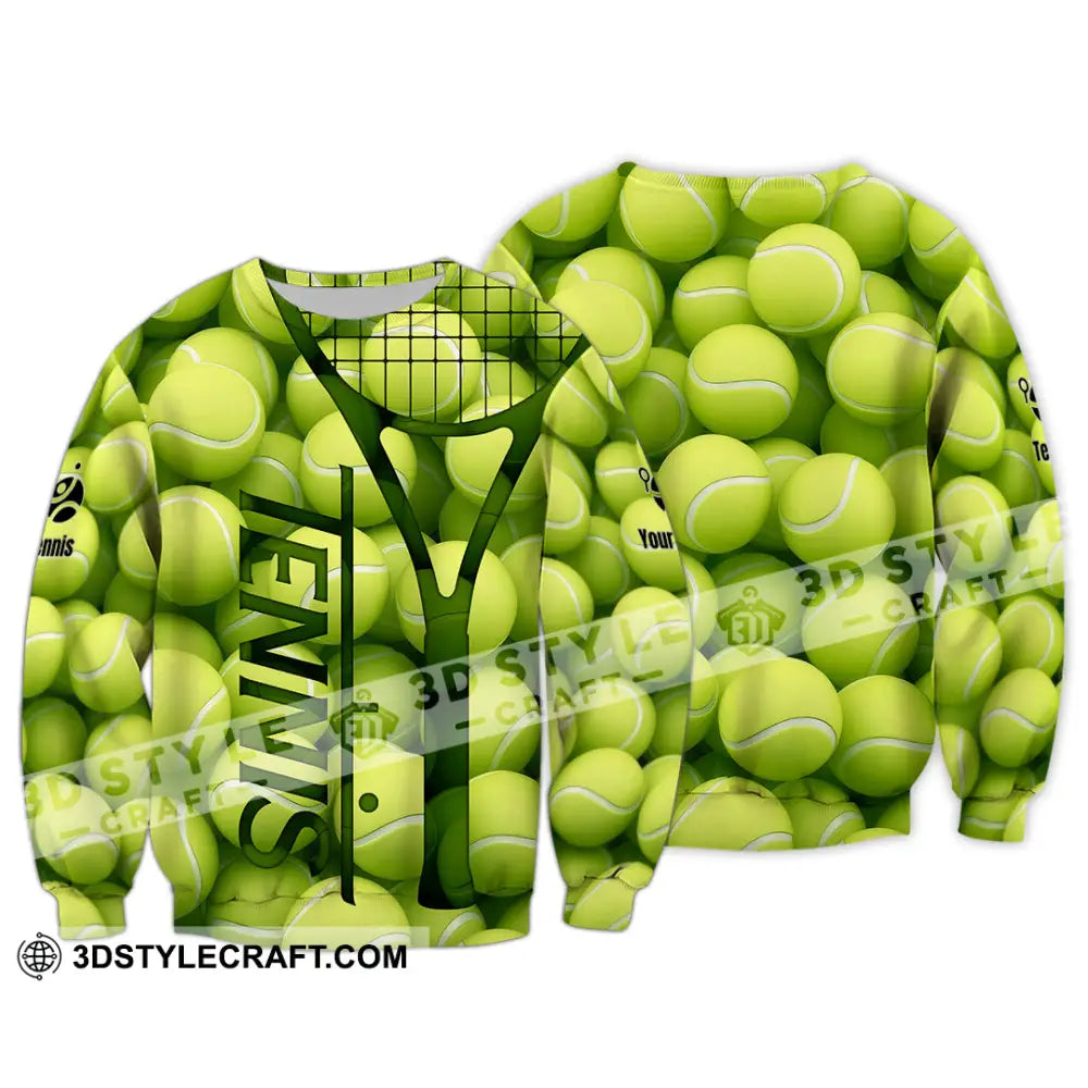 Unisex Shirt - Custom Tennis Ball Tennis Player Sport Shirt Long Sleeve / S T-shirt