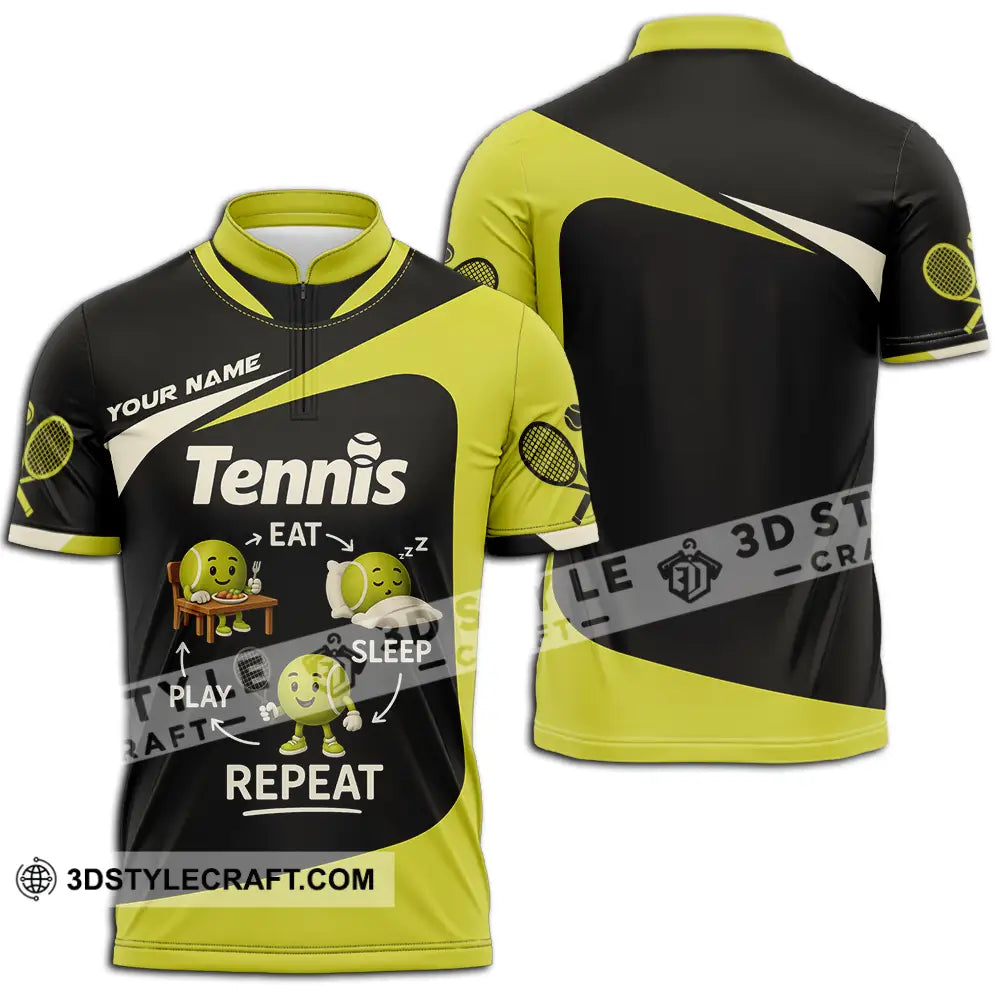 Unisex Shirt - Custom Tennis Shirt Zipper Polo Shirt / S T-shirt