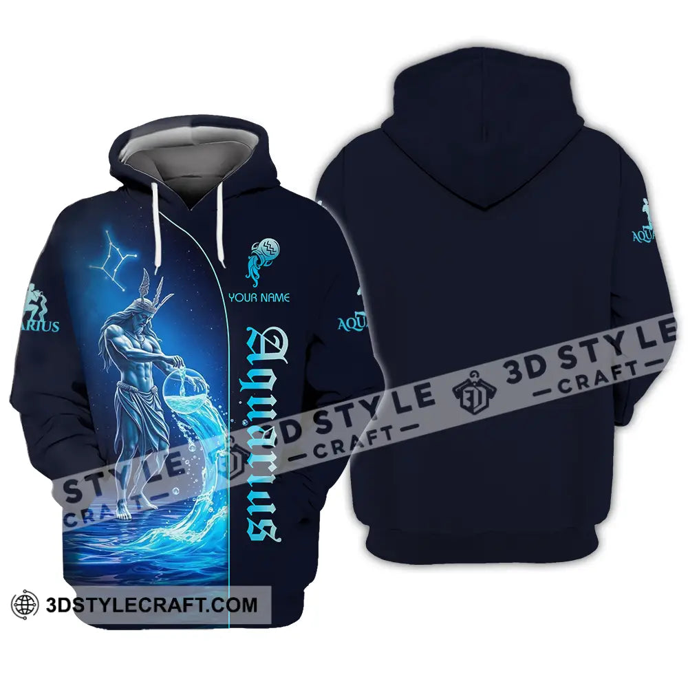 Unisex Shirt - Custom Text Aquarius Hoodie / S T-Shirt
