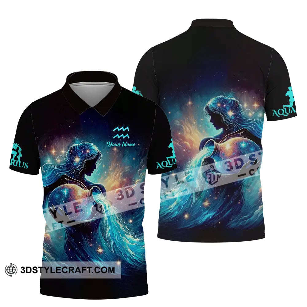 Unisex Shirt - Custom Text Aquarius Polo / S T-Shirt