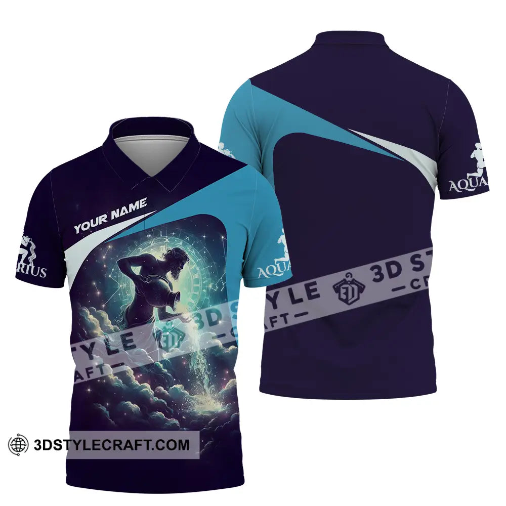 Unisex Shirt - Custom Text Aquarius Polo / S T-Shirt