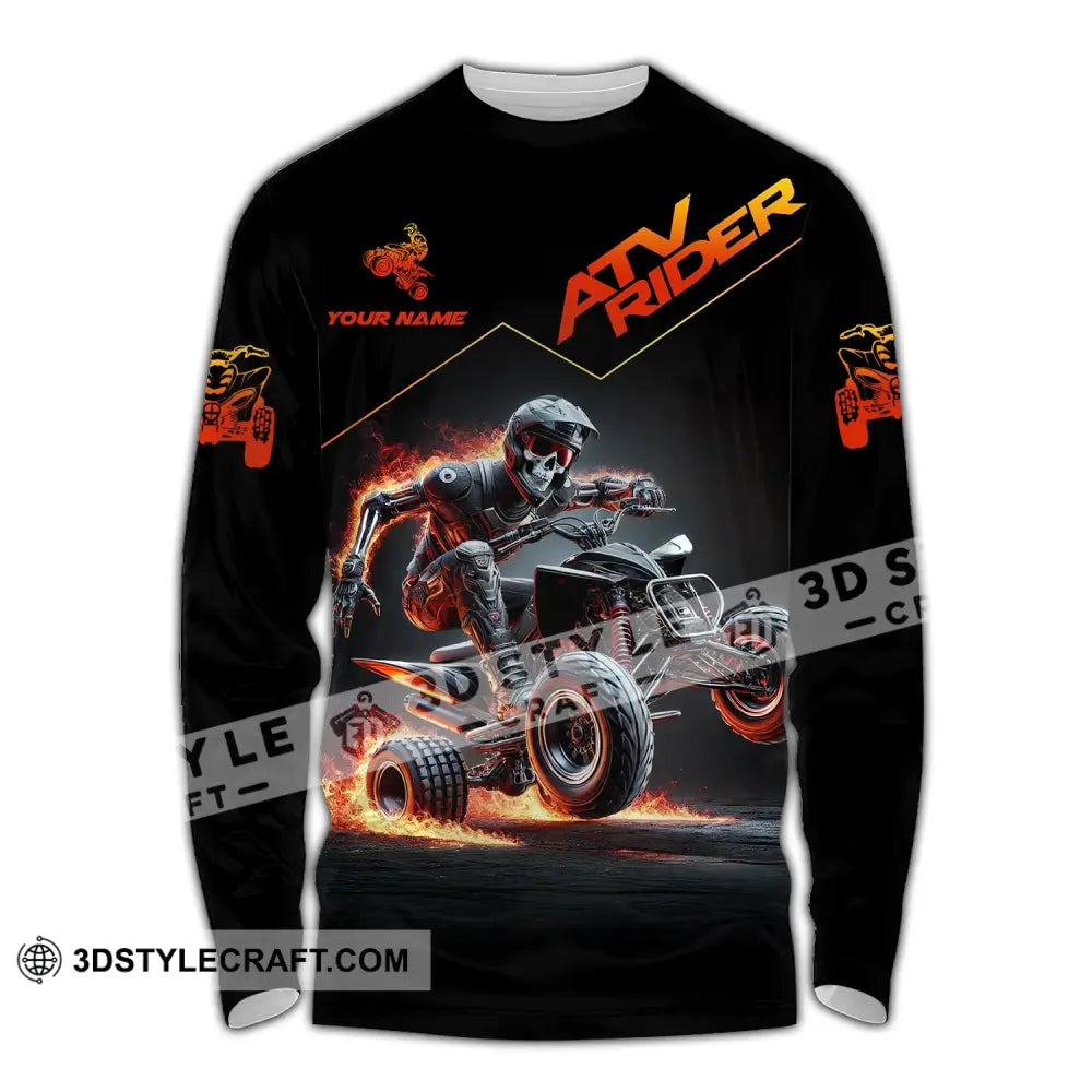 Unisex Shirt - Custom Text Atv Rider Long Sleeve / S T-Shirt