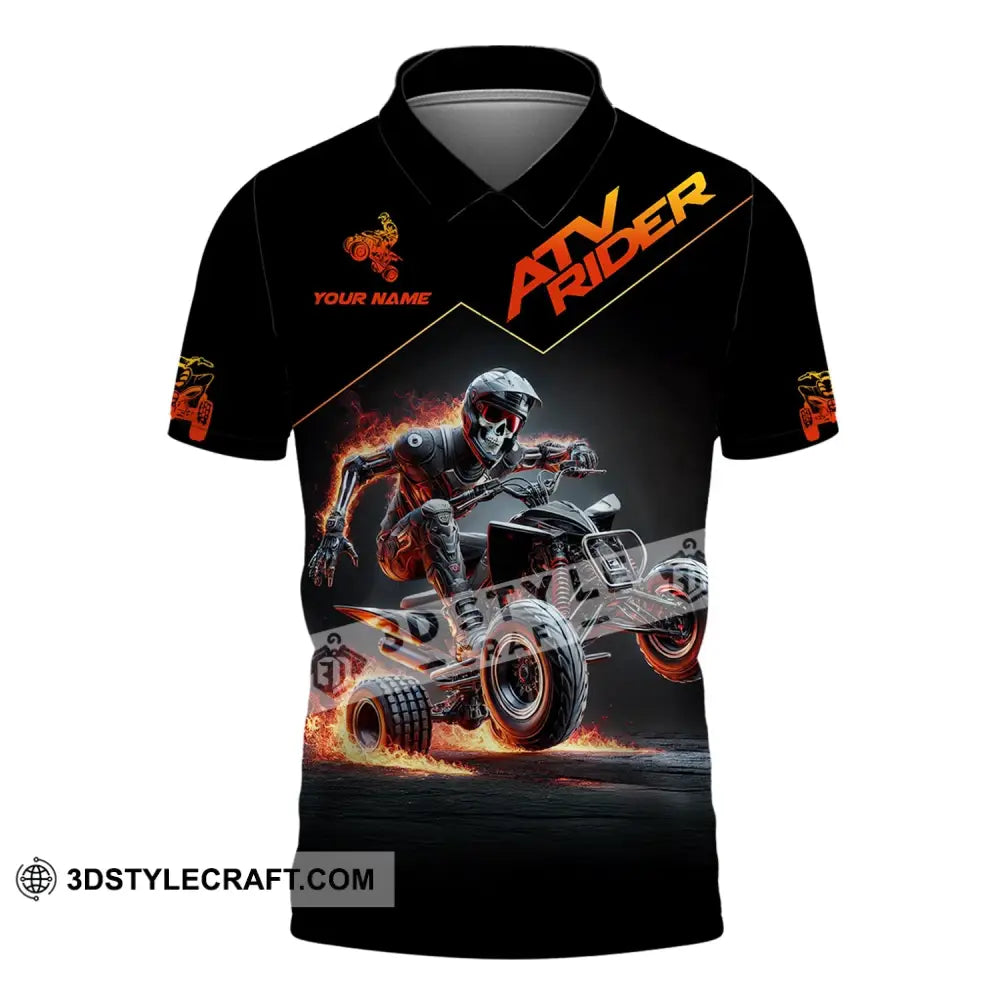 Unisex Shirt - Custom Text Atv Rider Polo / S T-Shirt